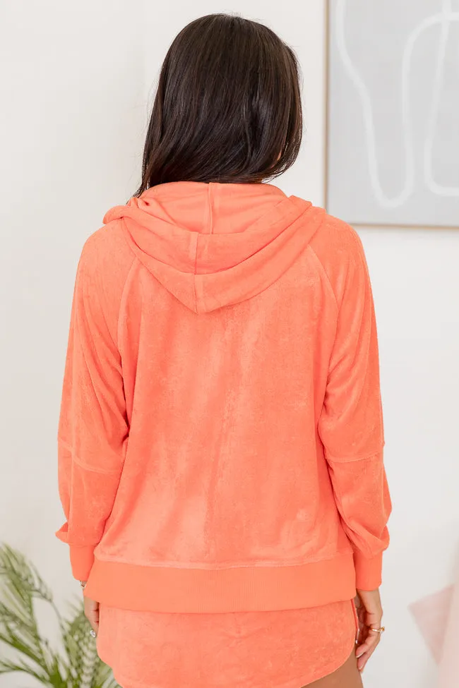 A Leap Of Faith Orange Terrycloth Zip Up Jacket