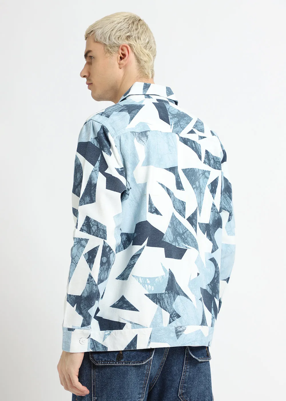 Abstract Pastel Blue Summer Jacket