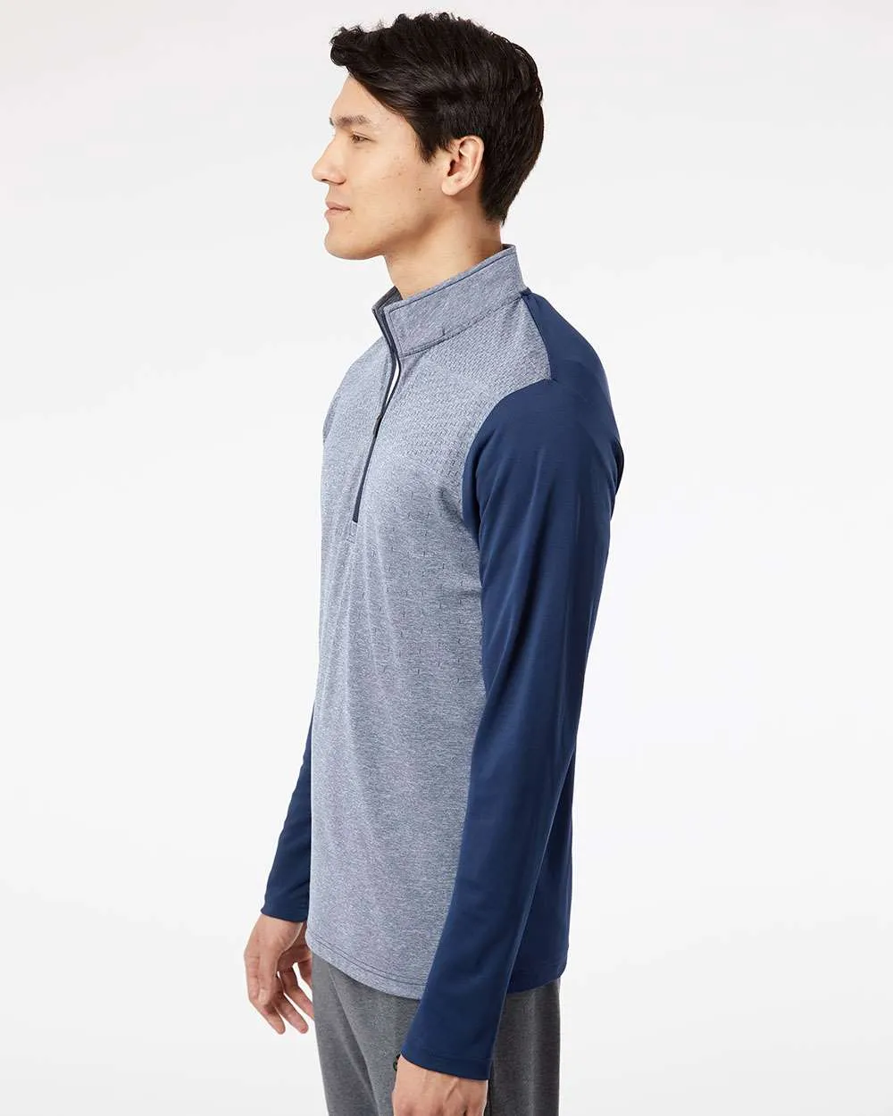 Adidas Heather Block Print Quarter-Zip Pullover