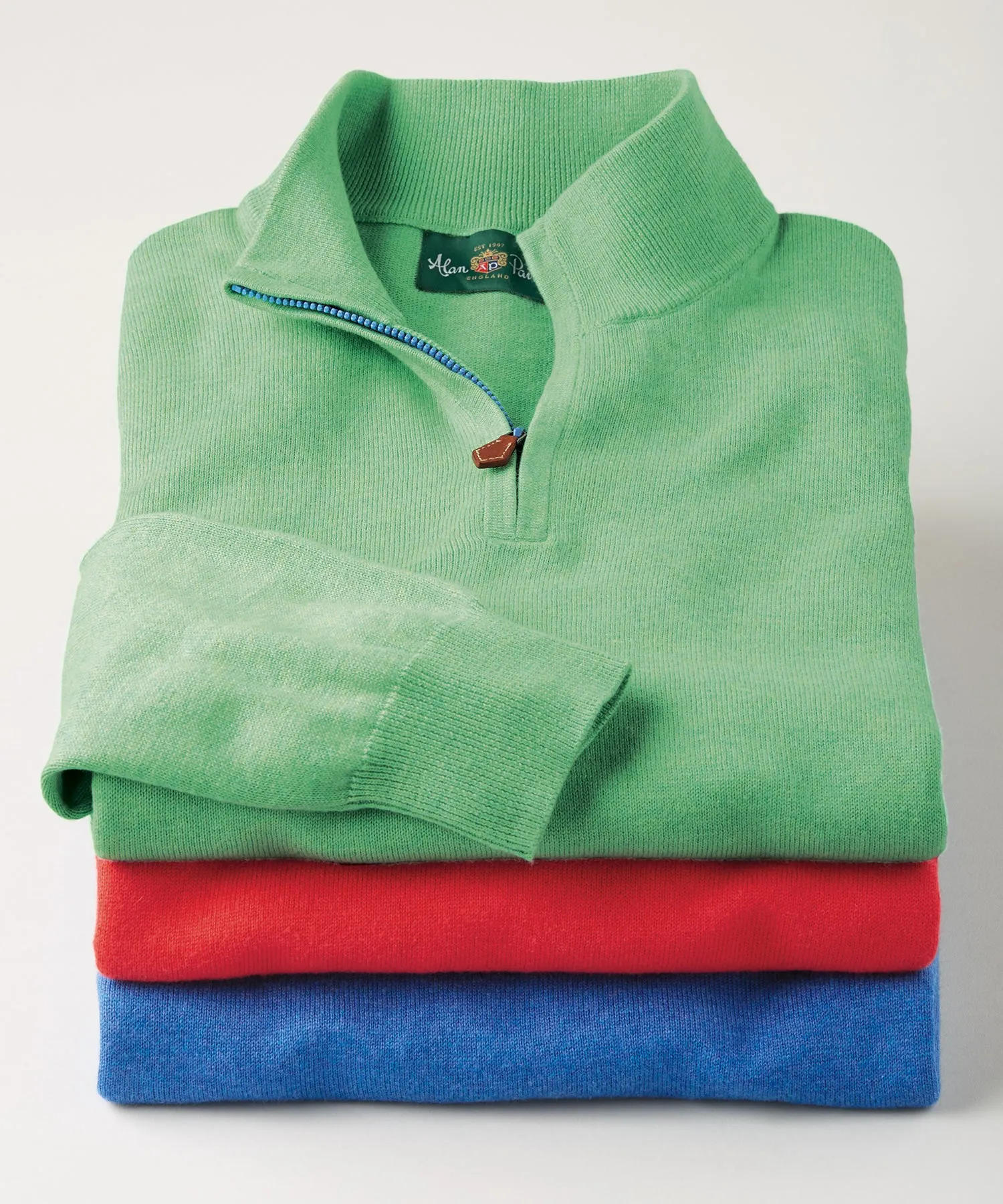 Alan Paine Cotton-Cashmere Quarter-Zip Sweater