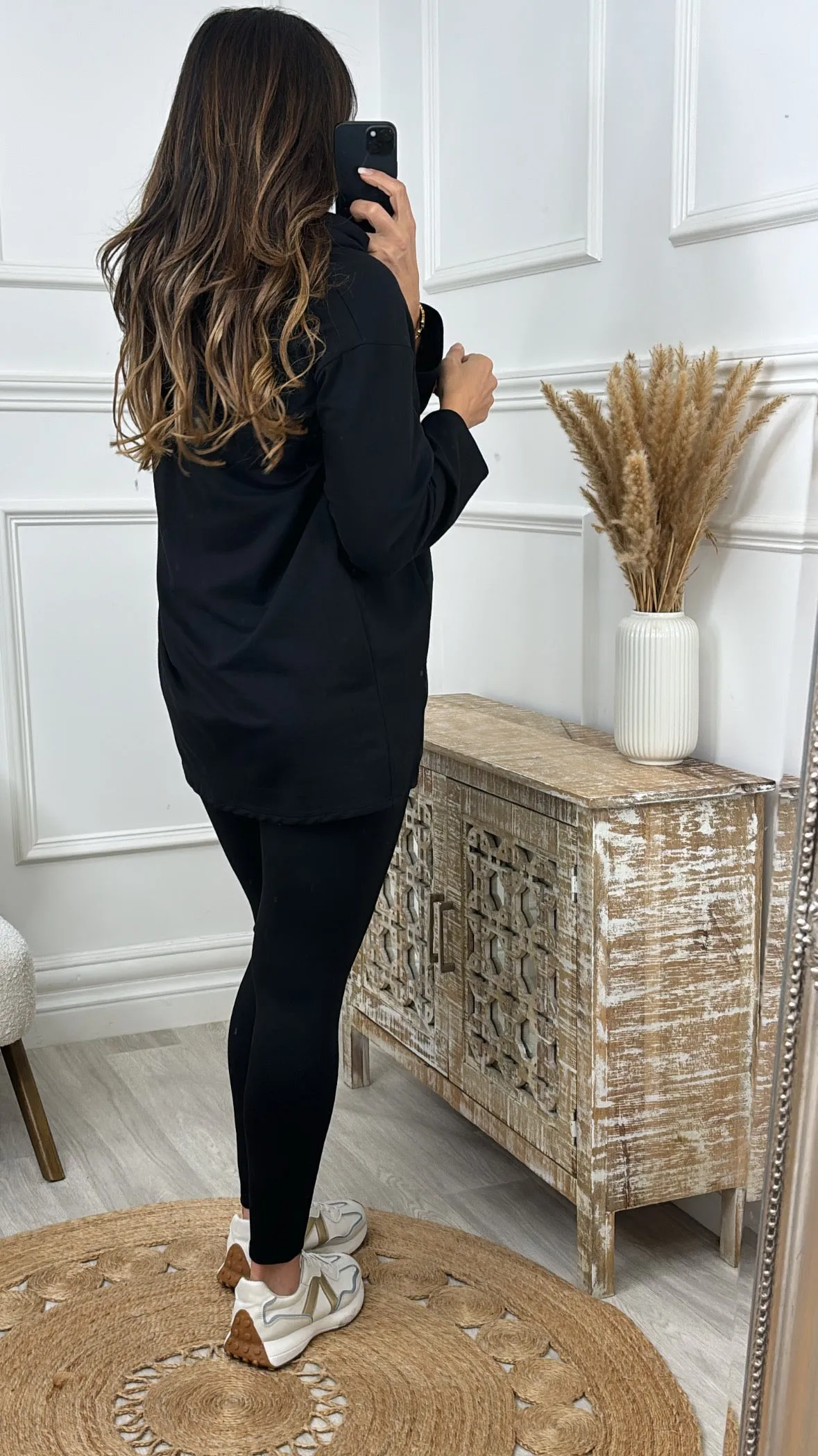 Avelina Black Hooded Tunic