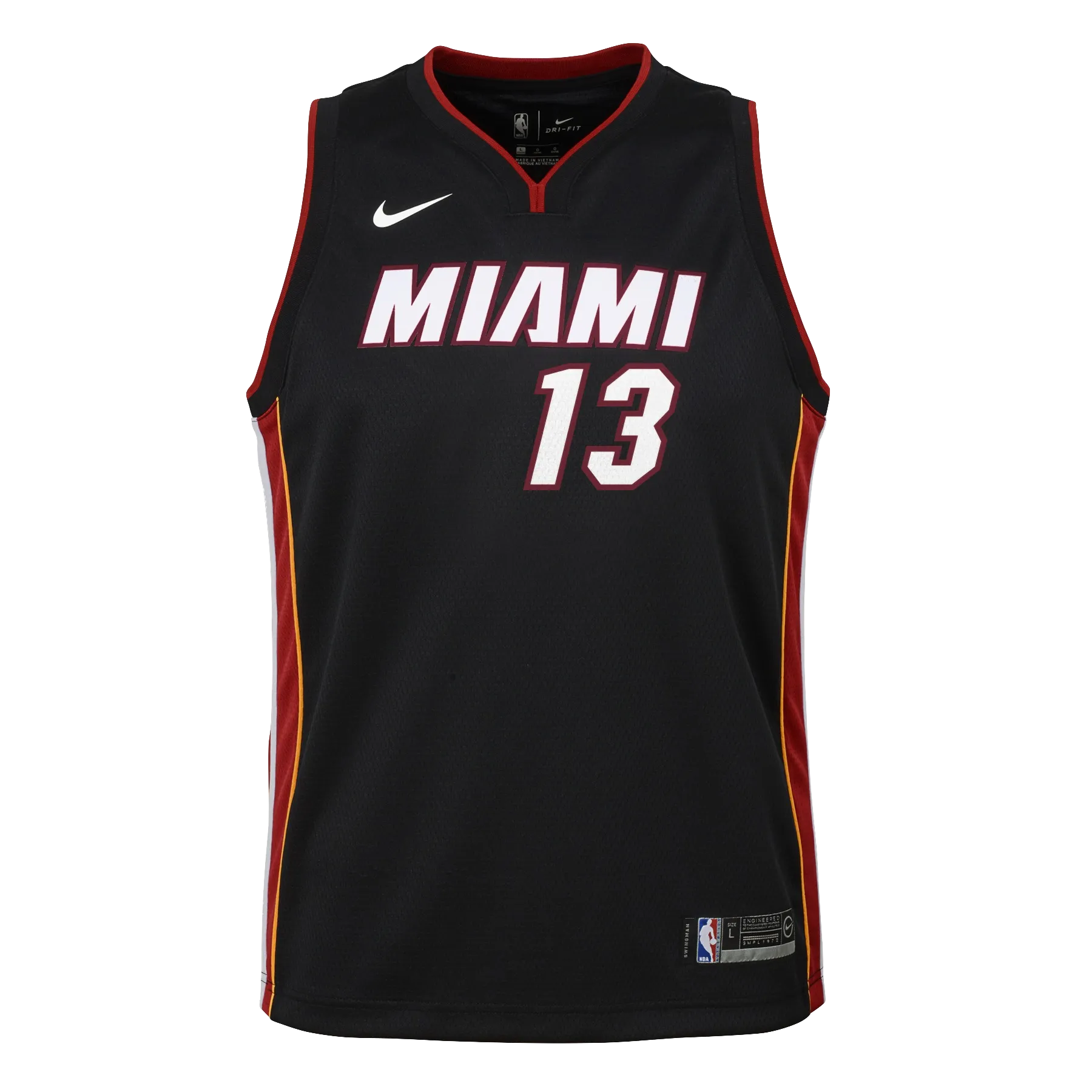 Bam Adebayo Nike Kids Icon Black Replica Jersey