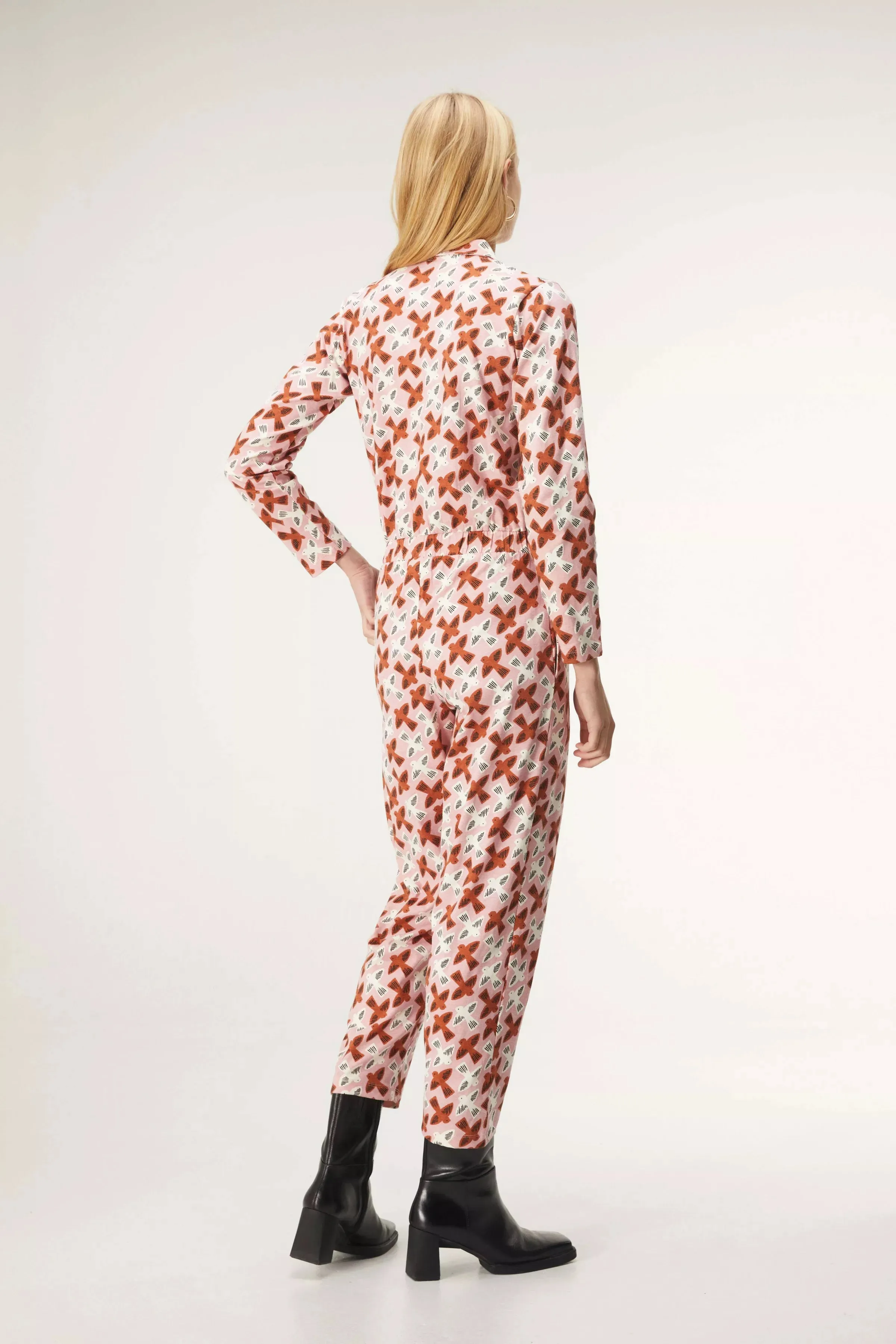 Bird Print Jumpsuit