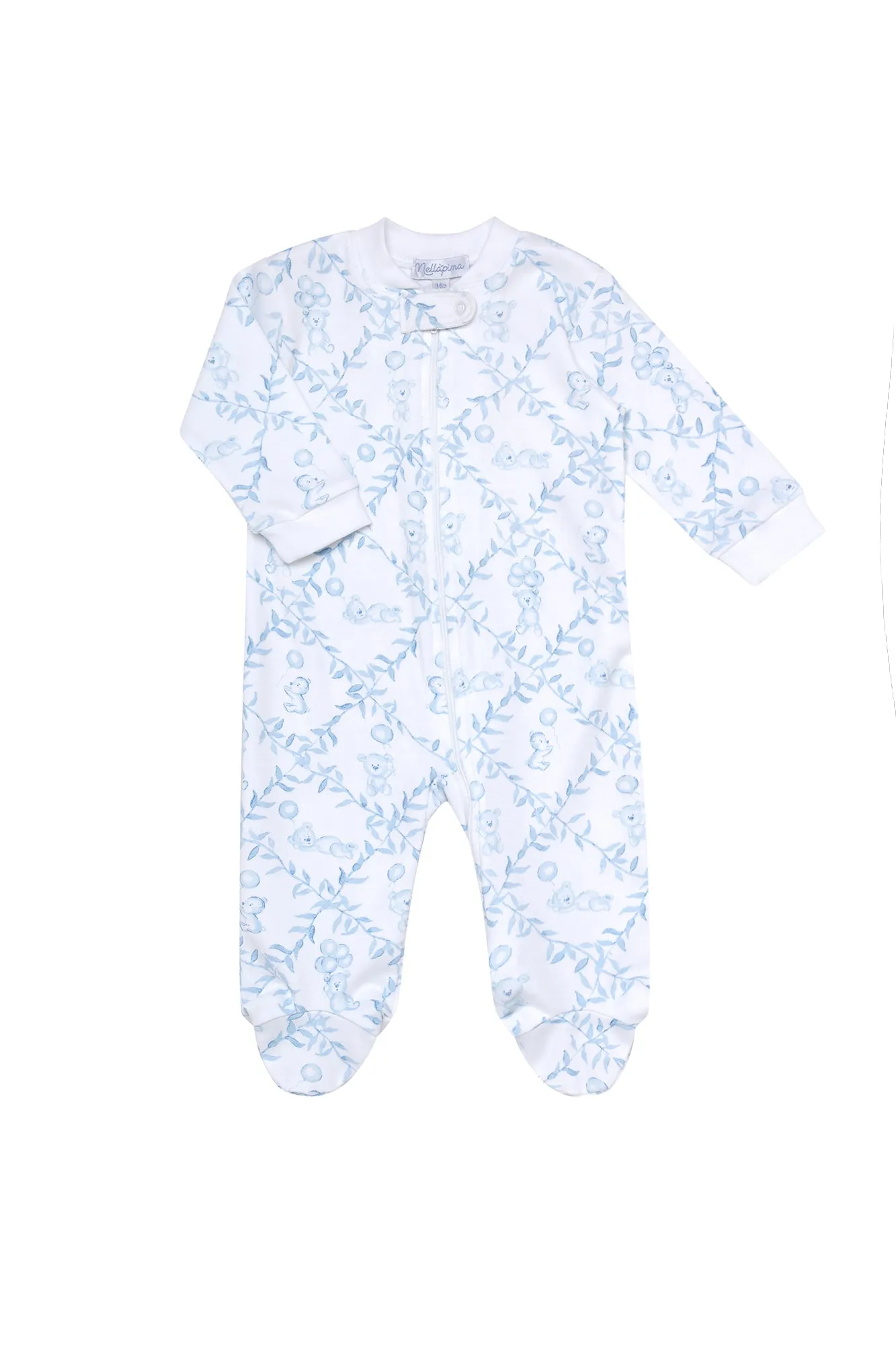 Blue Bears Trellace Zipper Footie