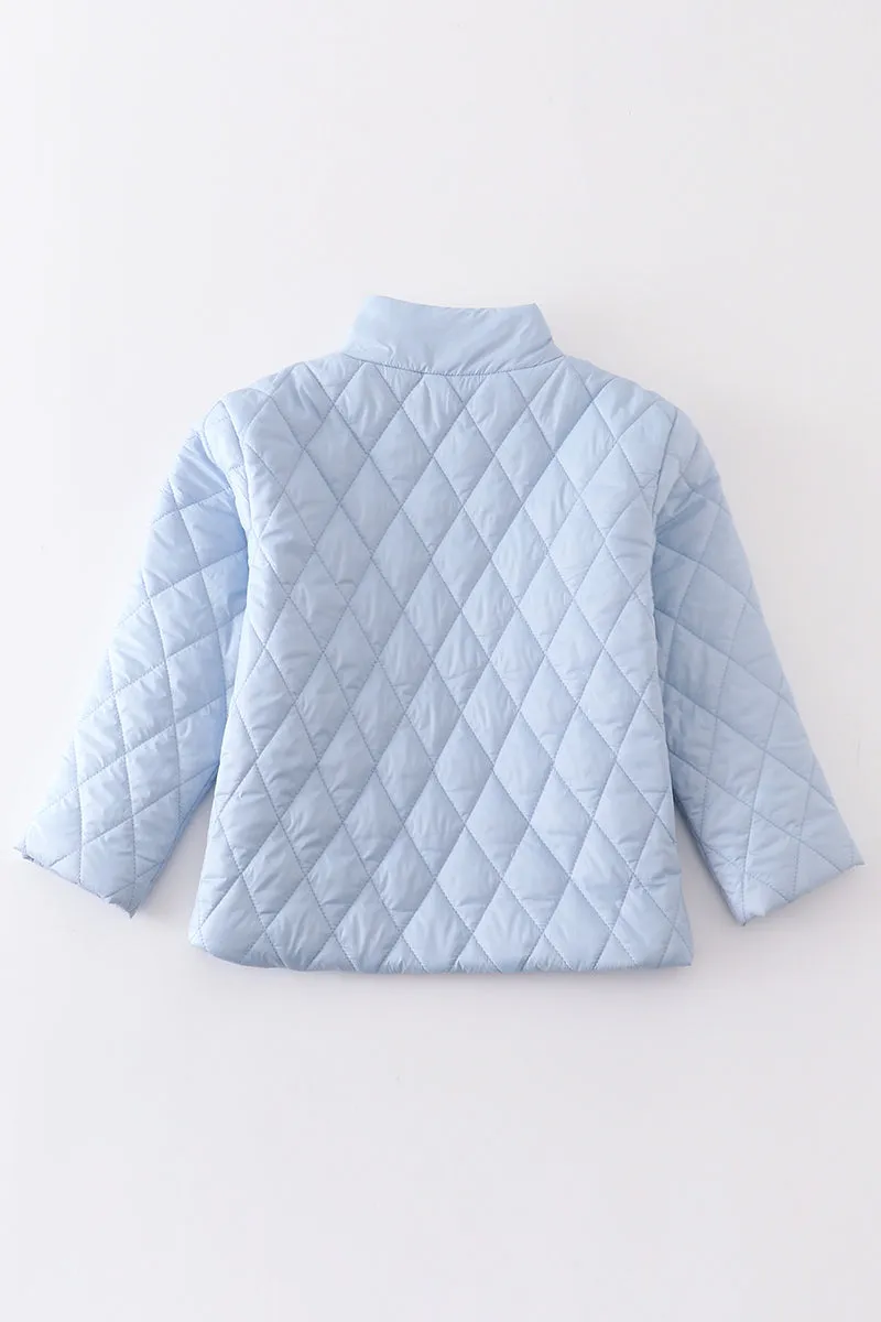 Blue quilted coat