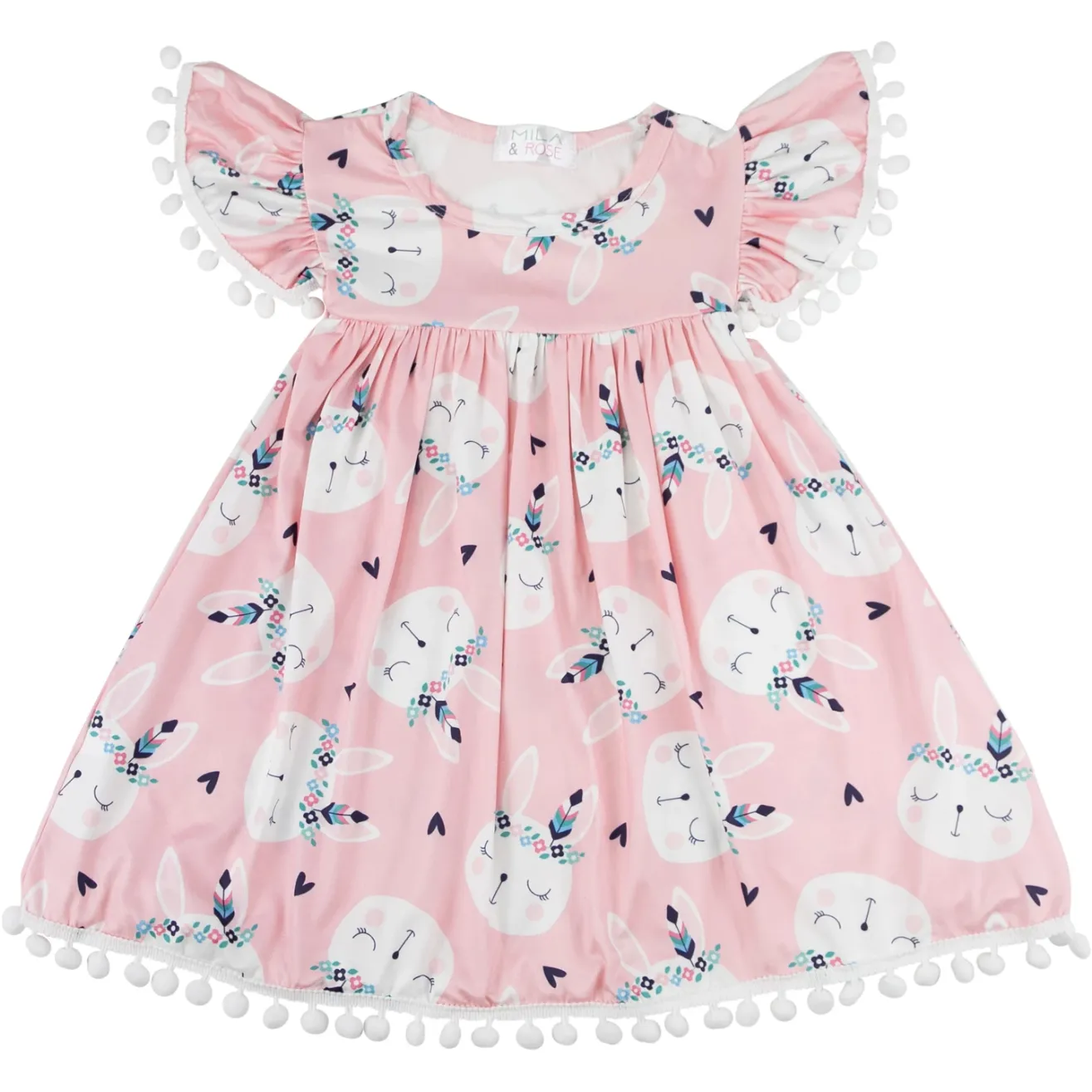 Boho Bunny Pom Pom Dress by Mila & Rose