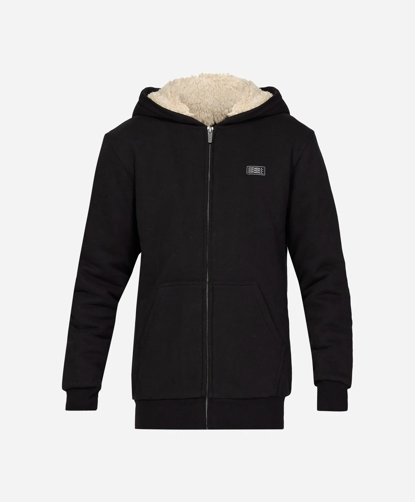 Boys Fifty Two Sherpa Zip Hoodie - Black