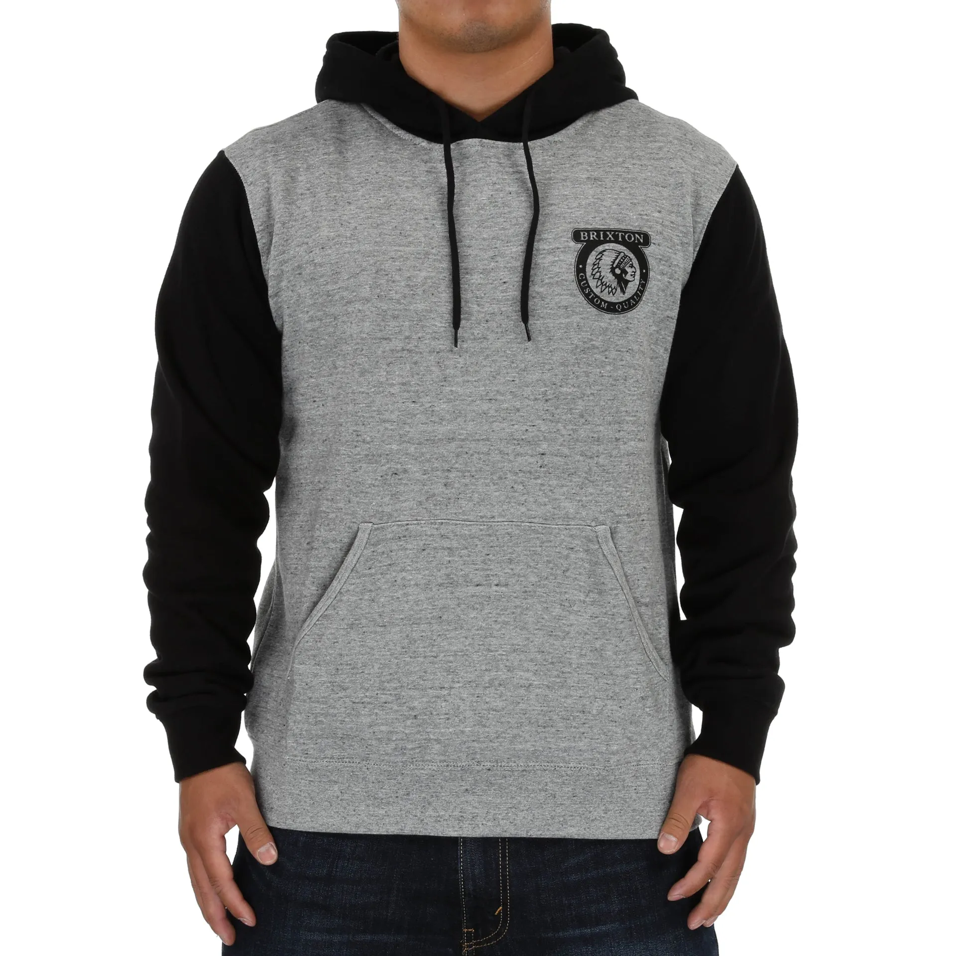 Brixton Native Hooded Fleece - Heather Grey/Black