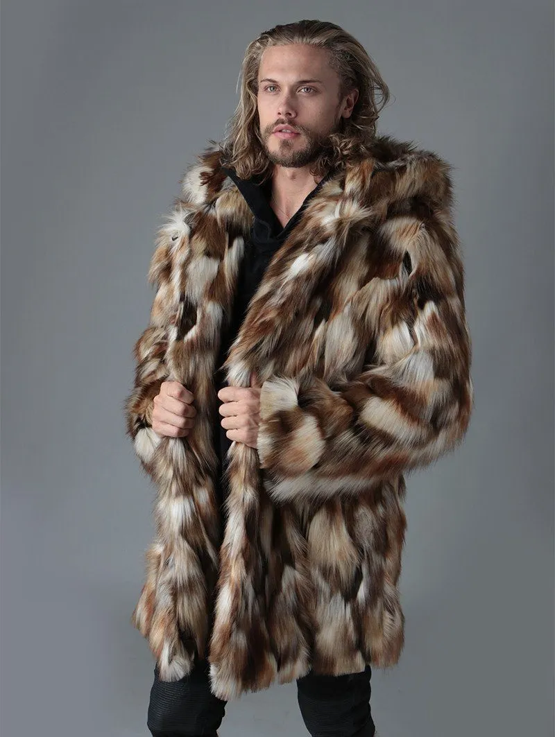 Brown Rabbit Faux Fur Coat SpiritHood