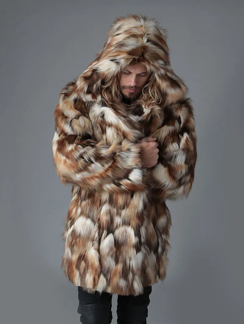 Brown Rabbit Faux Fur Coat SpiritHood