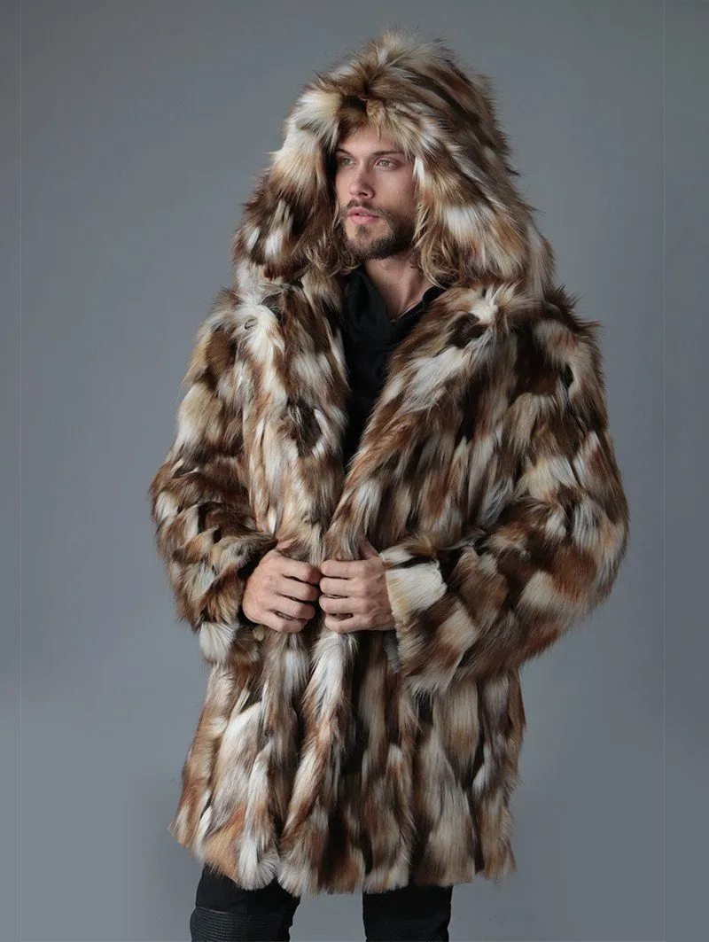 Brown Rabbit Faux Fur Coat SpiritHood