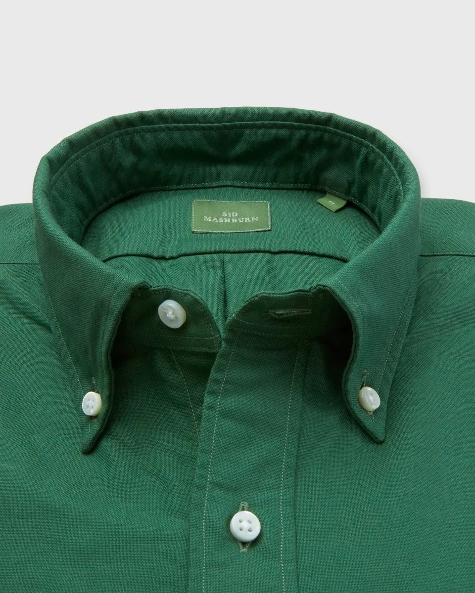 Button-Down Sport Shirt in Green Oxford