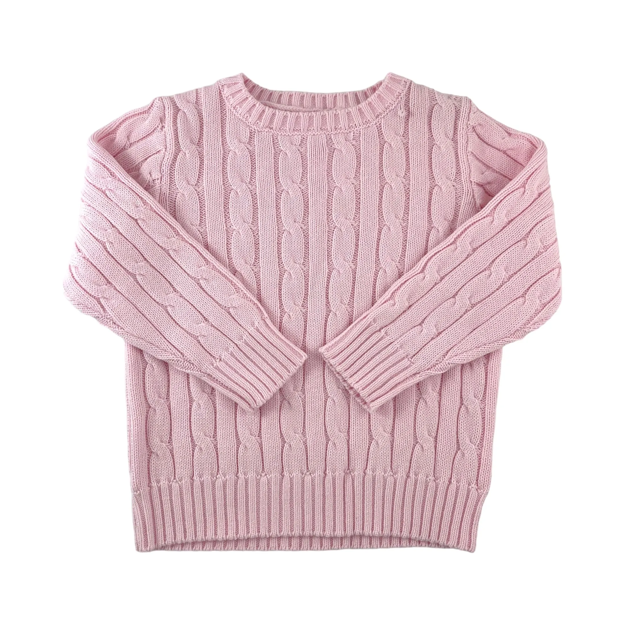 Cable Crewneck Knit Sweater 100% Cotton