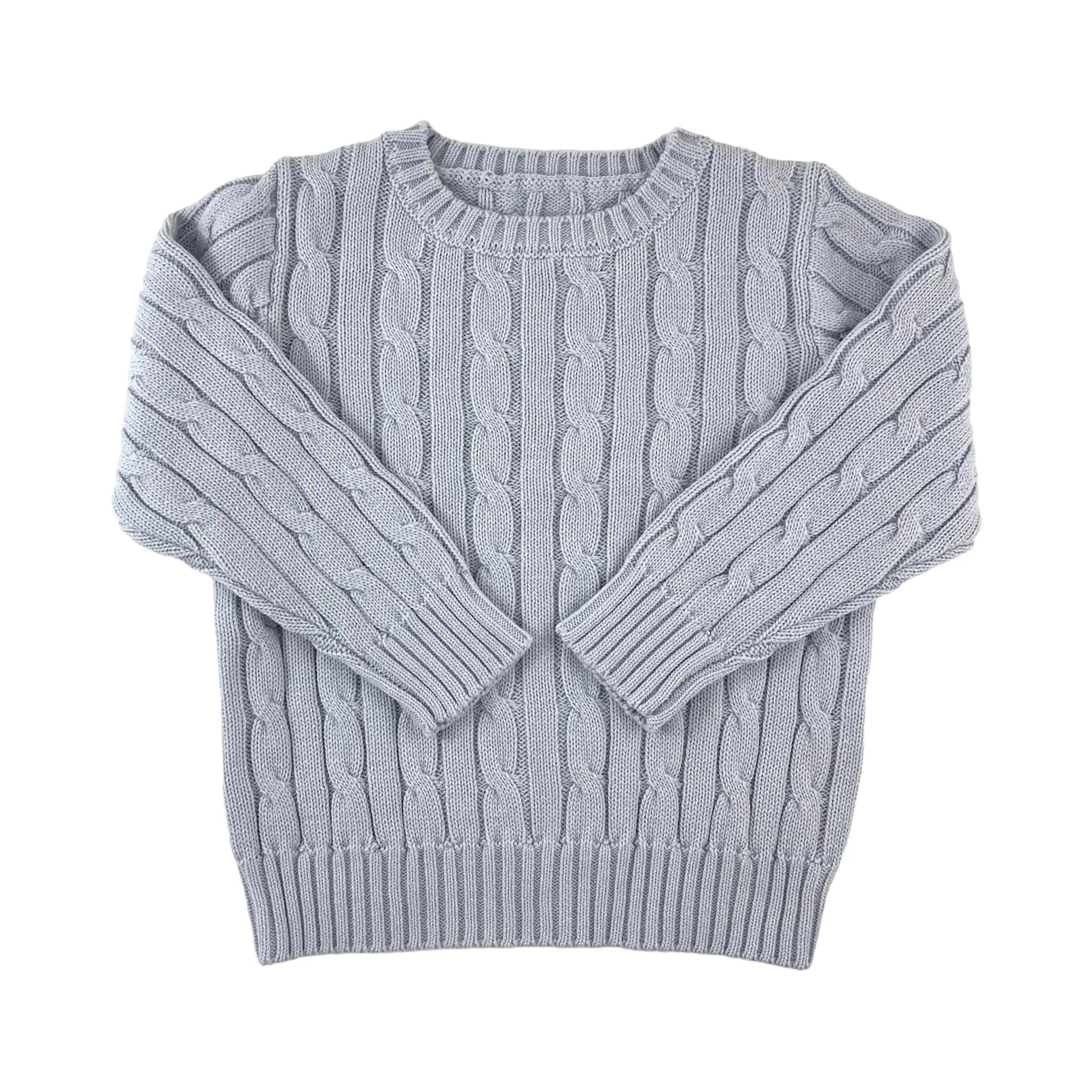 Cable Crewneck Knit Sweater 100% Cotton