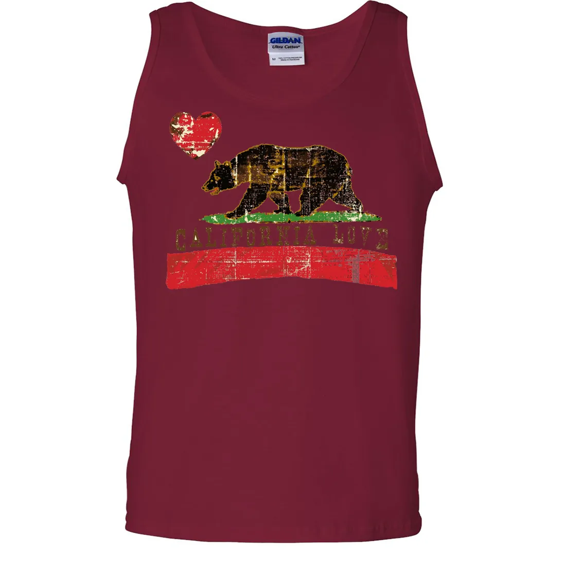 California Love Distressed Asst Colors Tank Top