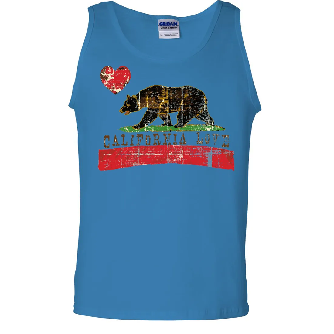 California Love Distressed Asst Colors Tank Top