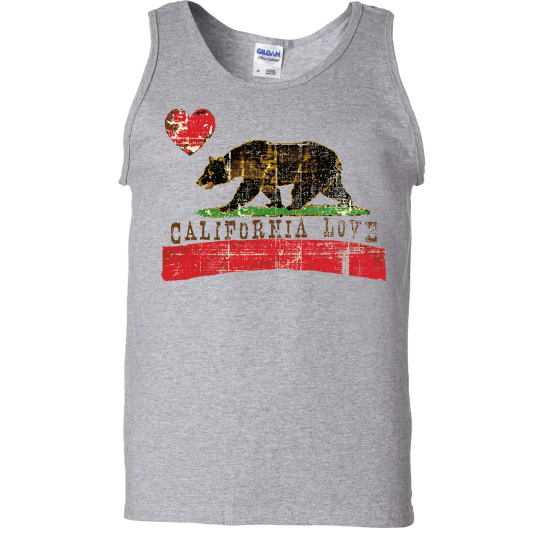 California Love Distressed Asst Colors Tank Top