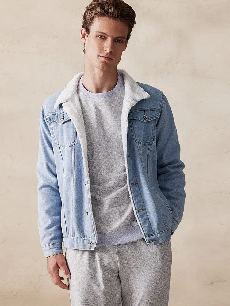 Casual Fleece Lined Denim Jacket