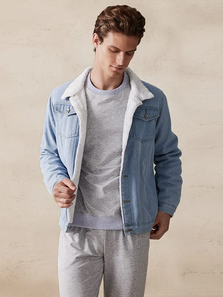 Casual Fleece Lined Denim Jacket