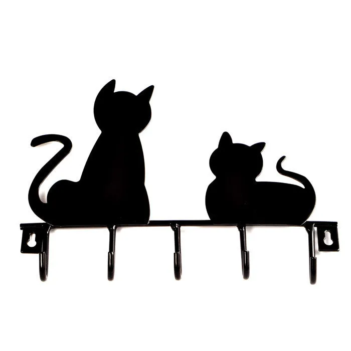 Cat Design Metal Wall Hooks Robe Hanger