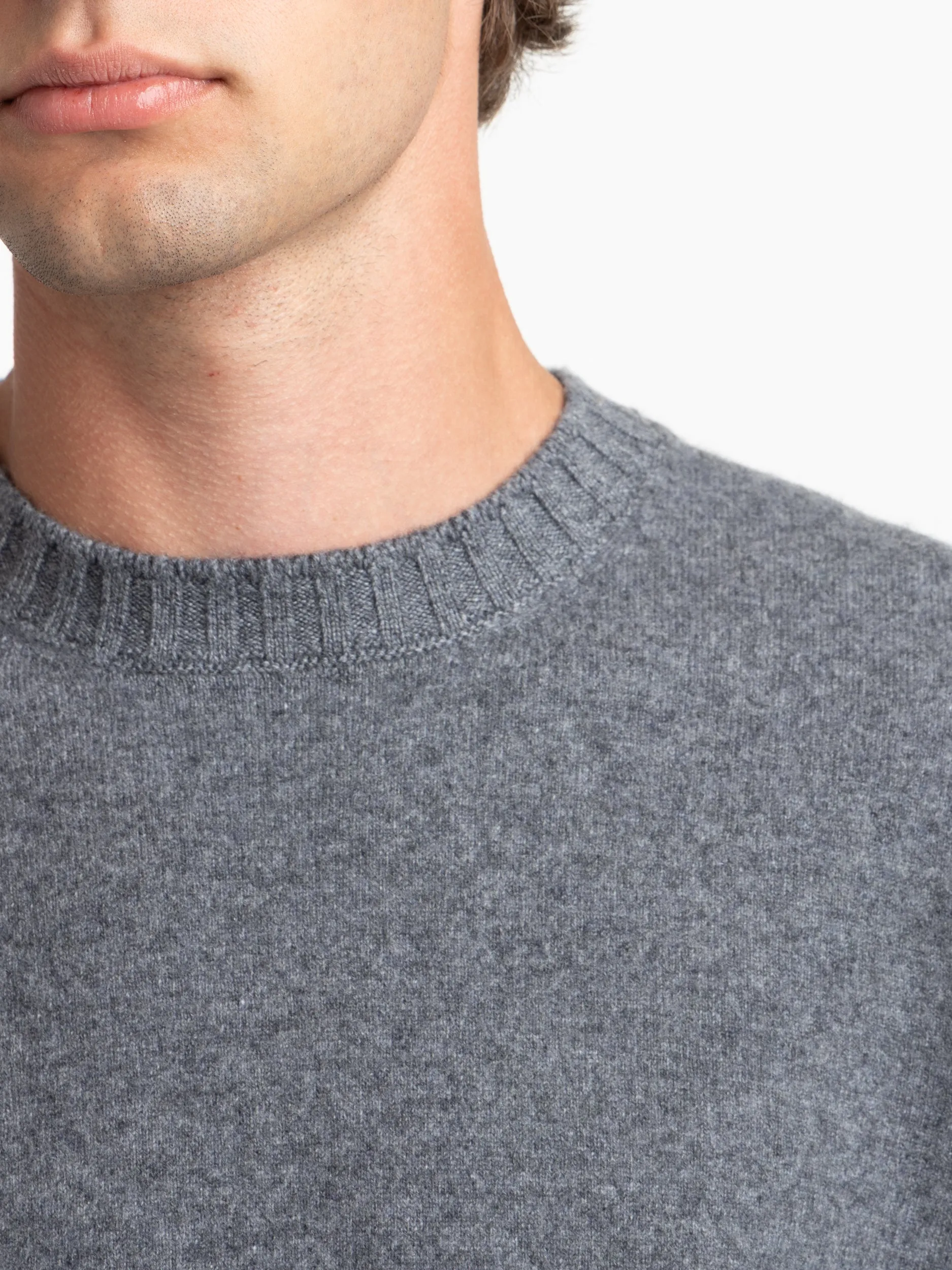 Charcoal Grey Felt Cashmere Sweater