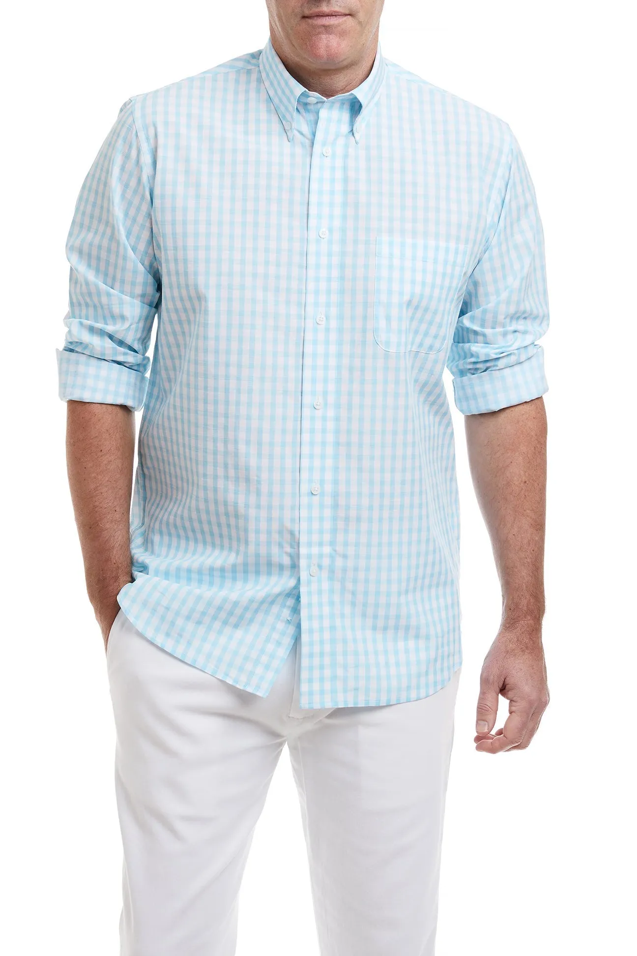 Chase Shirt Aqua Beach Gingham