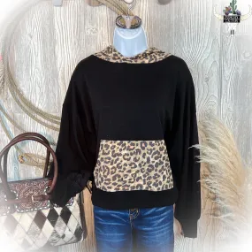 Cheetah Print Cropped Hoodie