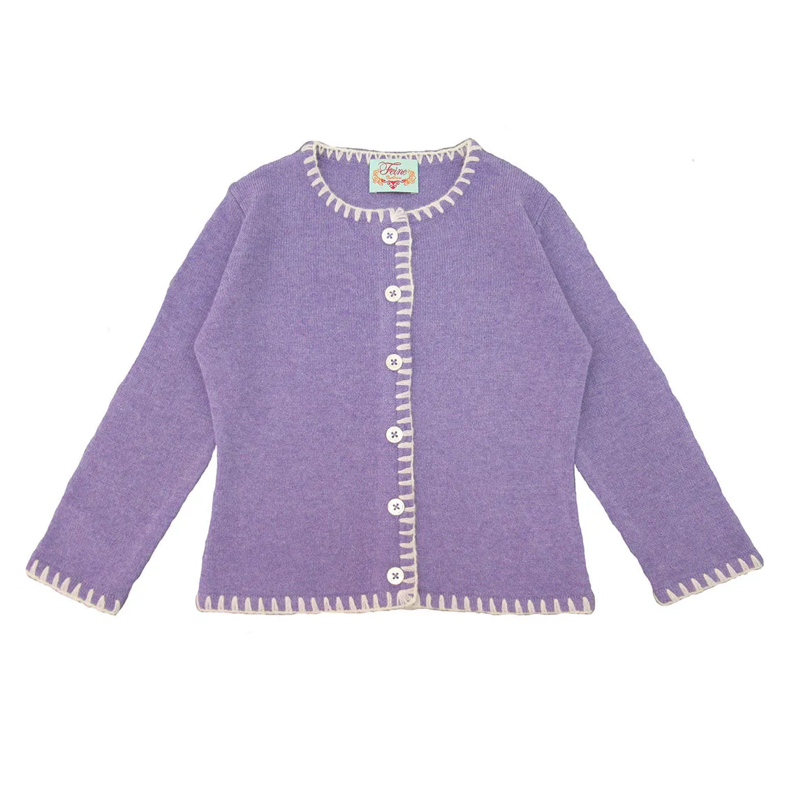 Coco Girls Cashmere Cardigan in Thistle