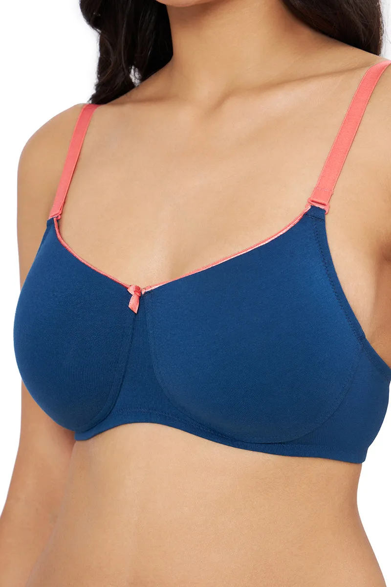 Comfort Dream Padded Non-wired T-shirt Bra - Poseidon & Sunkist Coral