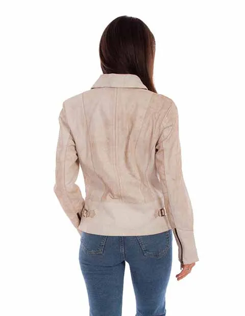 Cream Concho Studded Leather Jacket at Bourbon Cowgirl