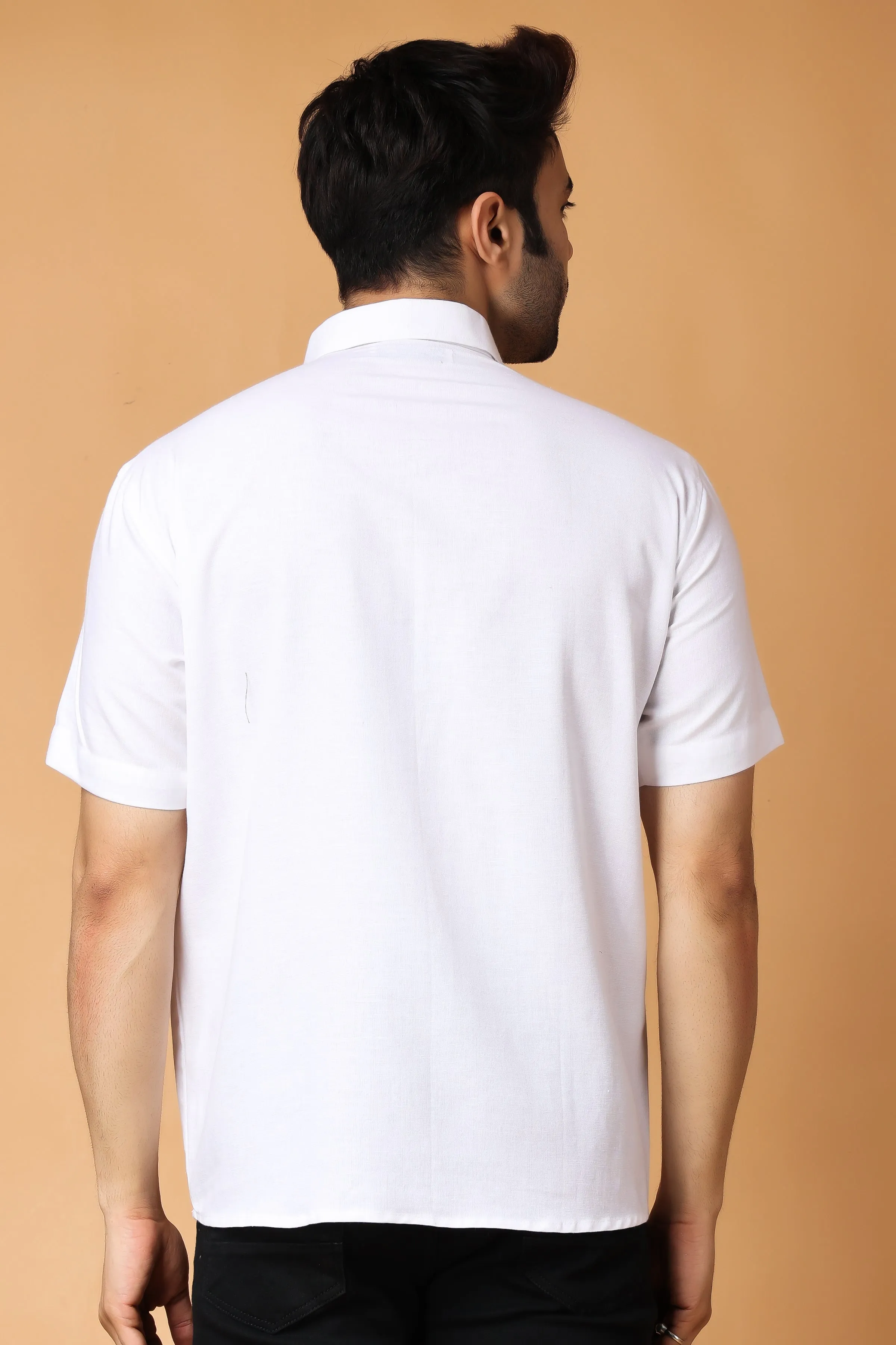 Crisp White Linen Short Kurta