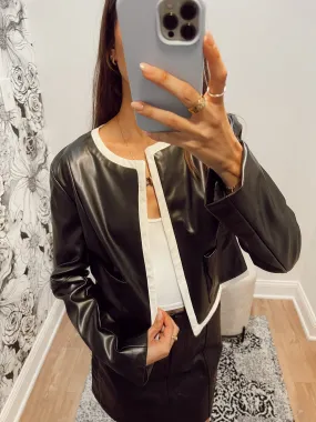 Edgy&chic Faux Leather Jacket