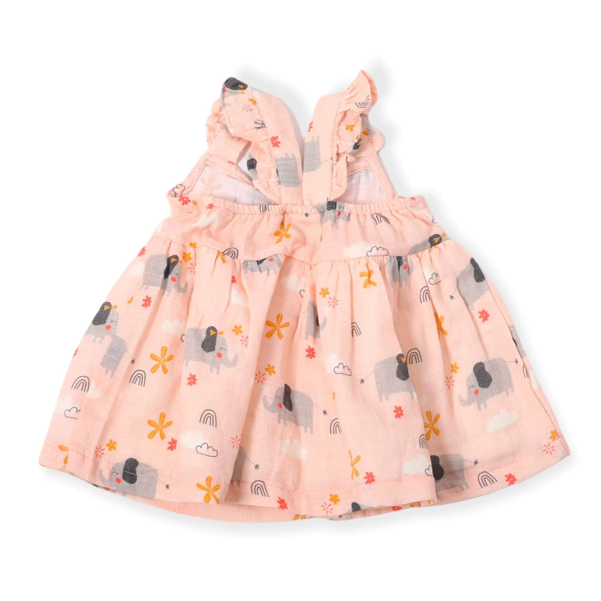 Elephant Button Front Dress  Bloomer SET (Organic Cotton)