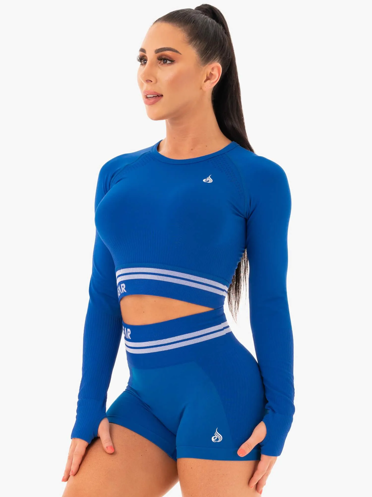 Freestyle Seamless Long Sleeve Crop - Blue