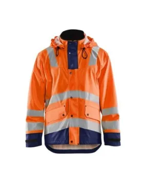 High Visibility Blaklader Breathable Rain Jacket with Wind & Waterproof Protection - Model 4302