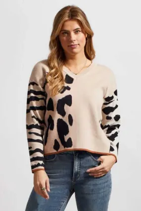 Intarsia V-Neck Sweater