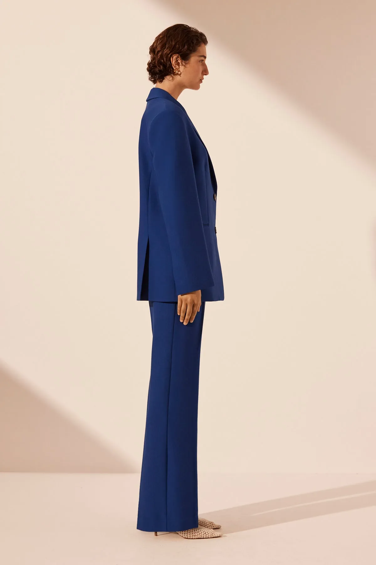 IRENA OVERSIZED TAILORED BLAZER - AZURE