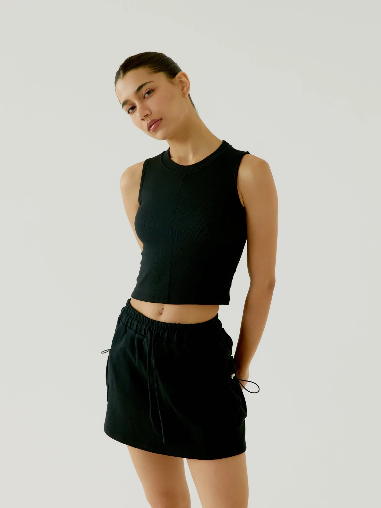 Jersey Pocket Skirt - Black