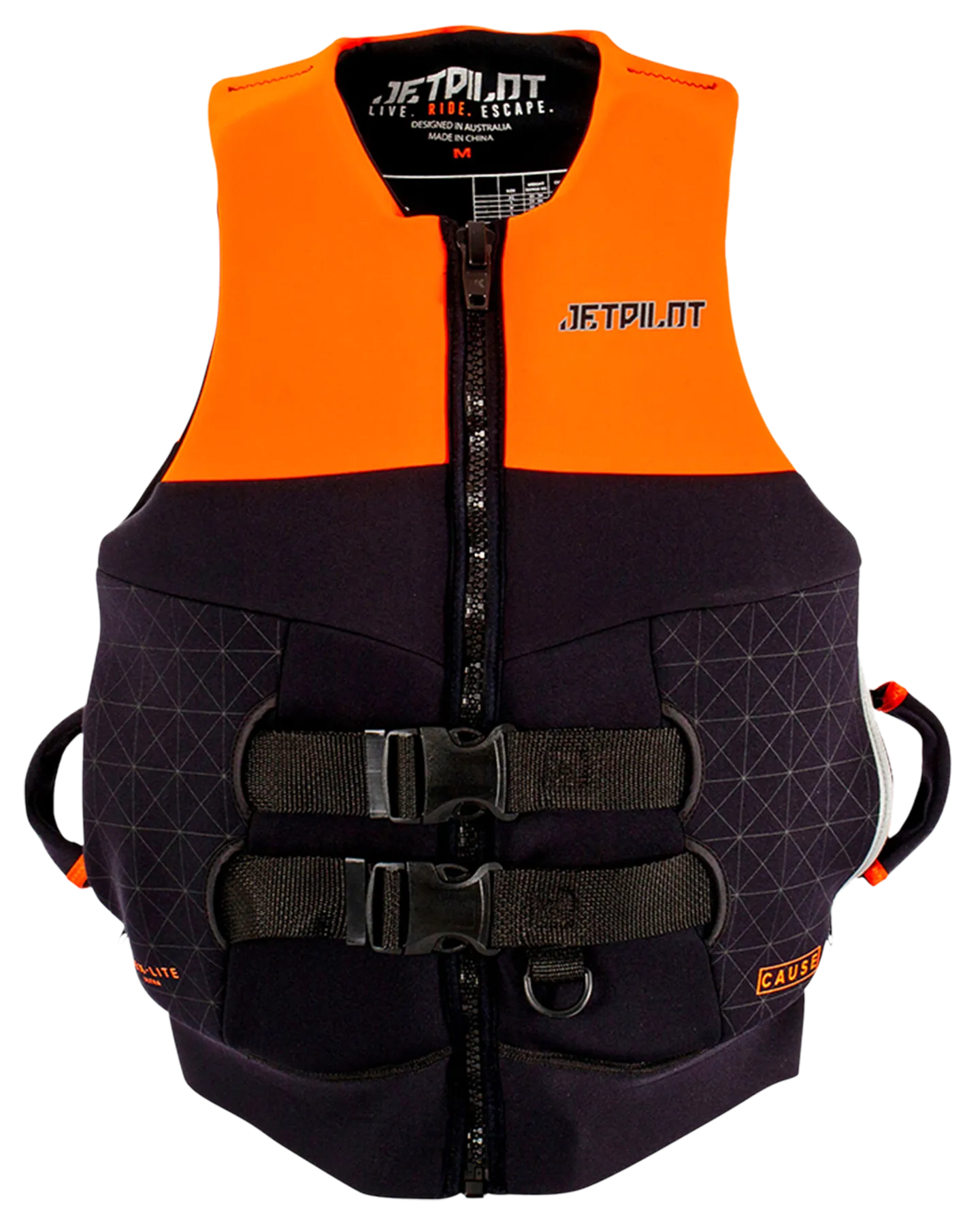 Jetpilot Cause Mens S-Grip FE Neo Vest - Orange Level 50 - 2023