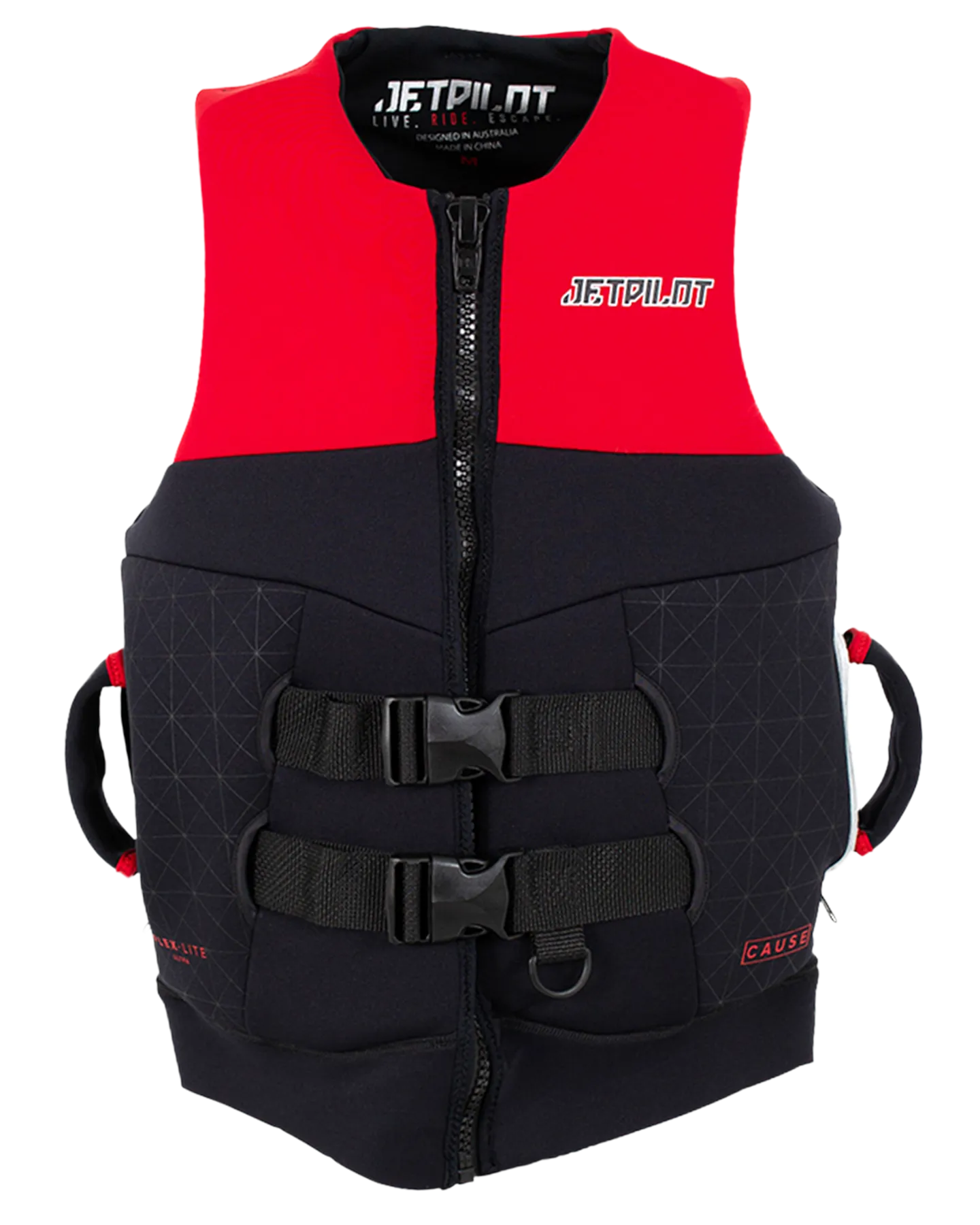 Jetpilot Cause Mens S-Grip FE Neo Vest - Red Level 50 - 2023