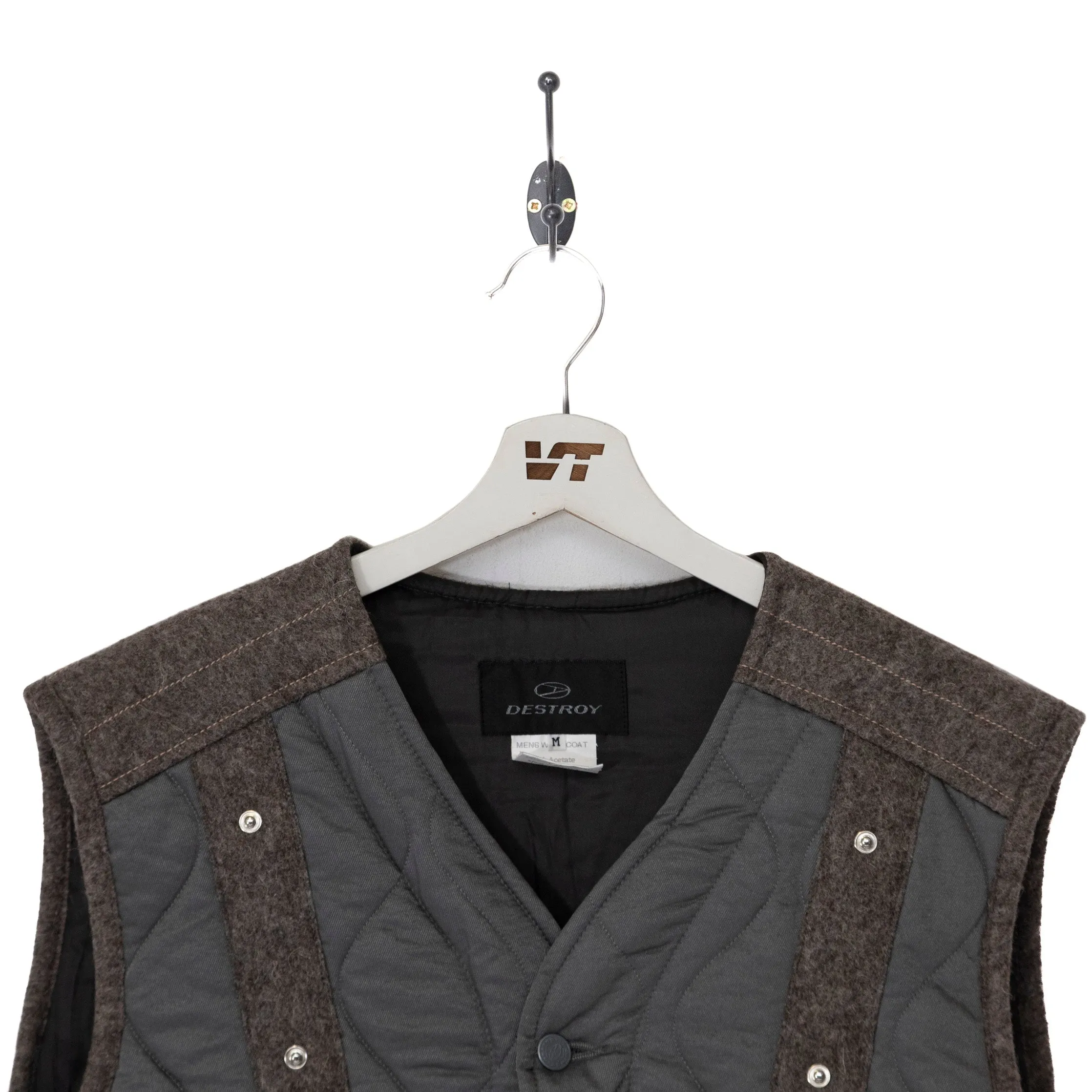 John Richmond Destroy Grey Padded Waistcoat Jacket