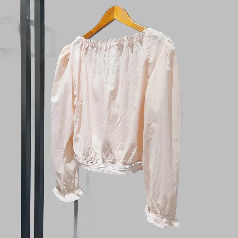 Lace and ribbon blouse