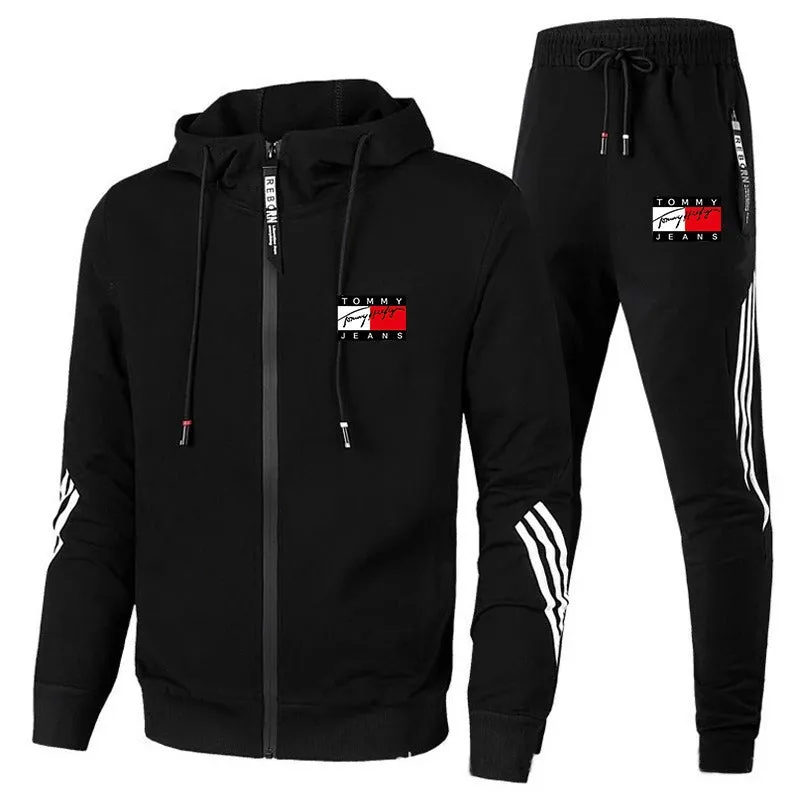 Men's Tracksuit Zipper Hoodies Sweatpants All Season Casual Sports Jackets Jogging set