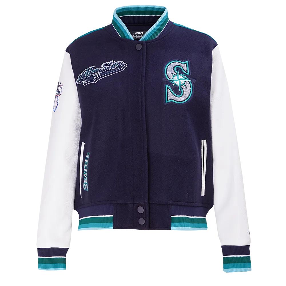 MLB ALL STAR 2023 RIB WOOL WOMEN'S VARSITY JACKET (MIDNIGHT NAVY/WHITE)