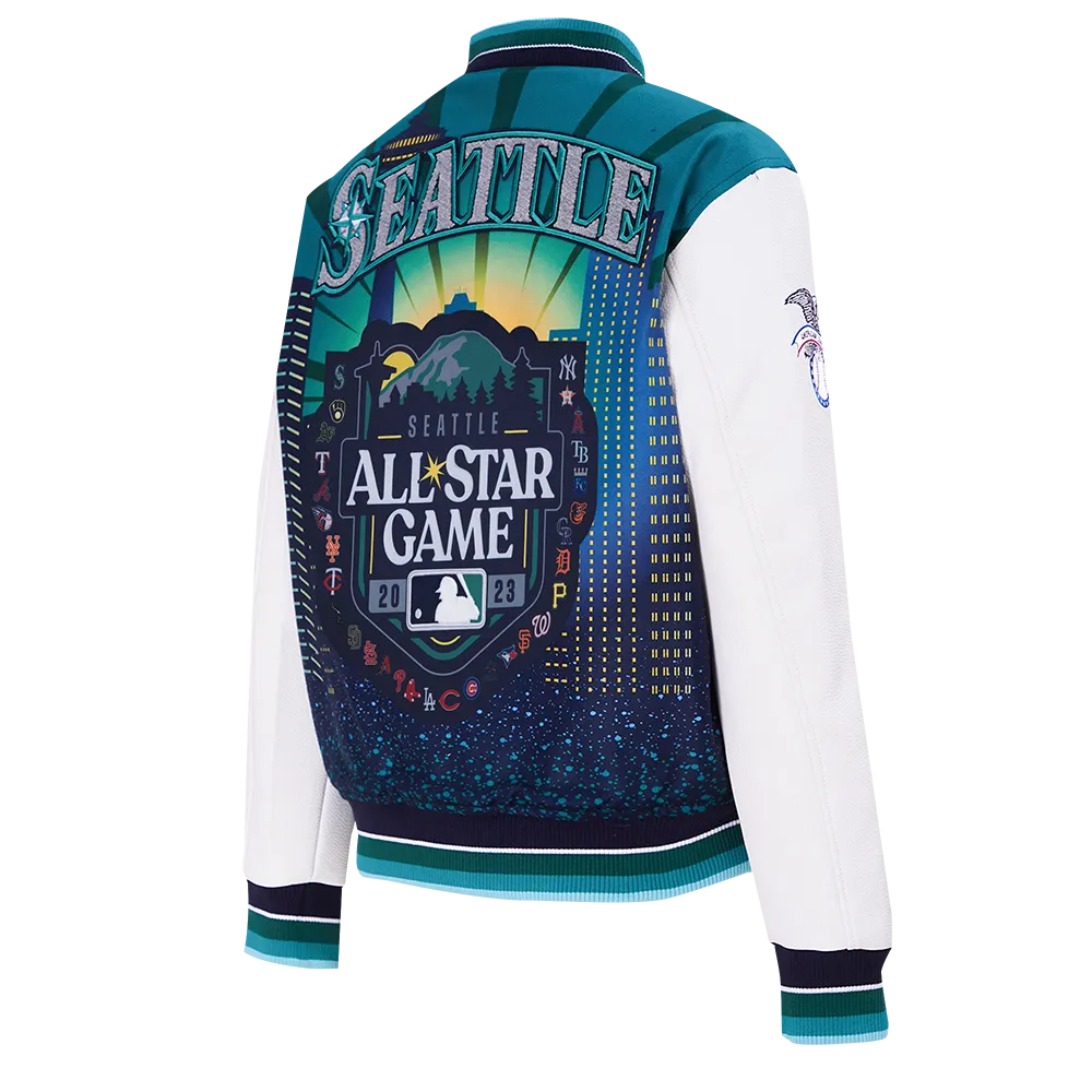 MLB ALL STAR 2023 RIB WOOL WOMEN'S VARSITY JACKET (MIDNIGHT NAVY/WHITE)