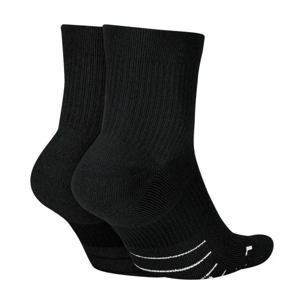 Nike Multiplier Running Ankle Socks (2 pack) - Black (Unisex)