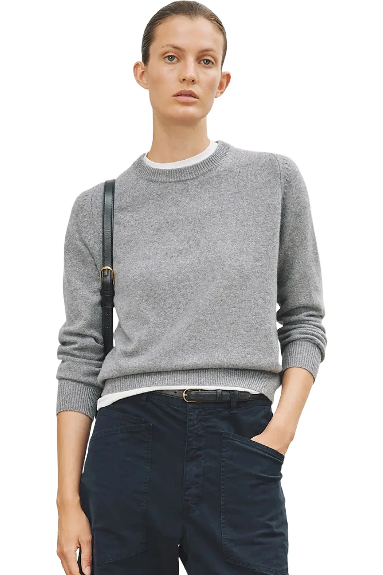 Nili Lotan Nora Sweater in Medium Grey Melange