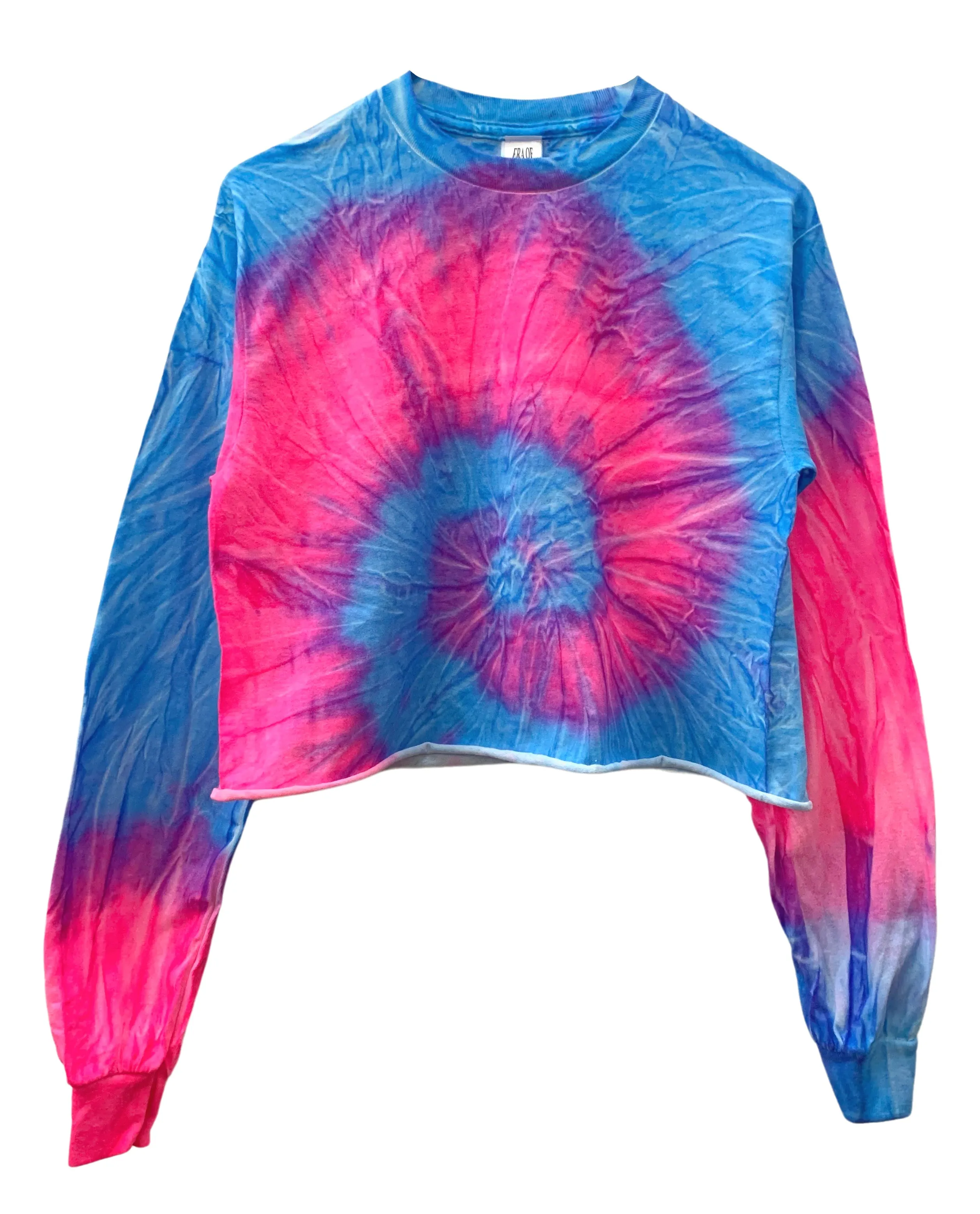 Paradise Neon Tie-Dye Cropped Long Sleeve Unisex Tee