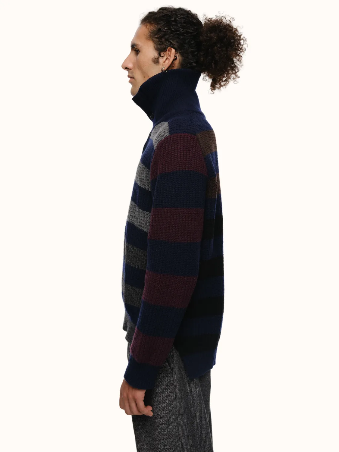 Parker Button Front Sweater in Recycled Cashmere & Recycled Wool