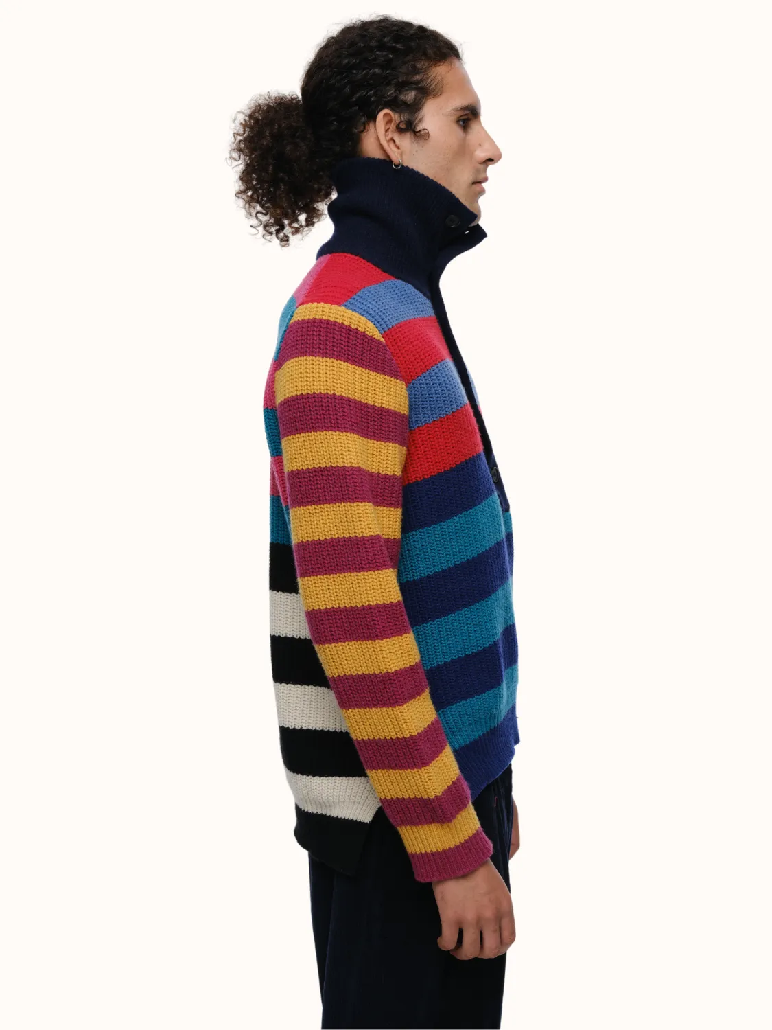 Parker Button Front Sweater in Recycled Cashmere & Recycled Wool